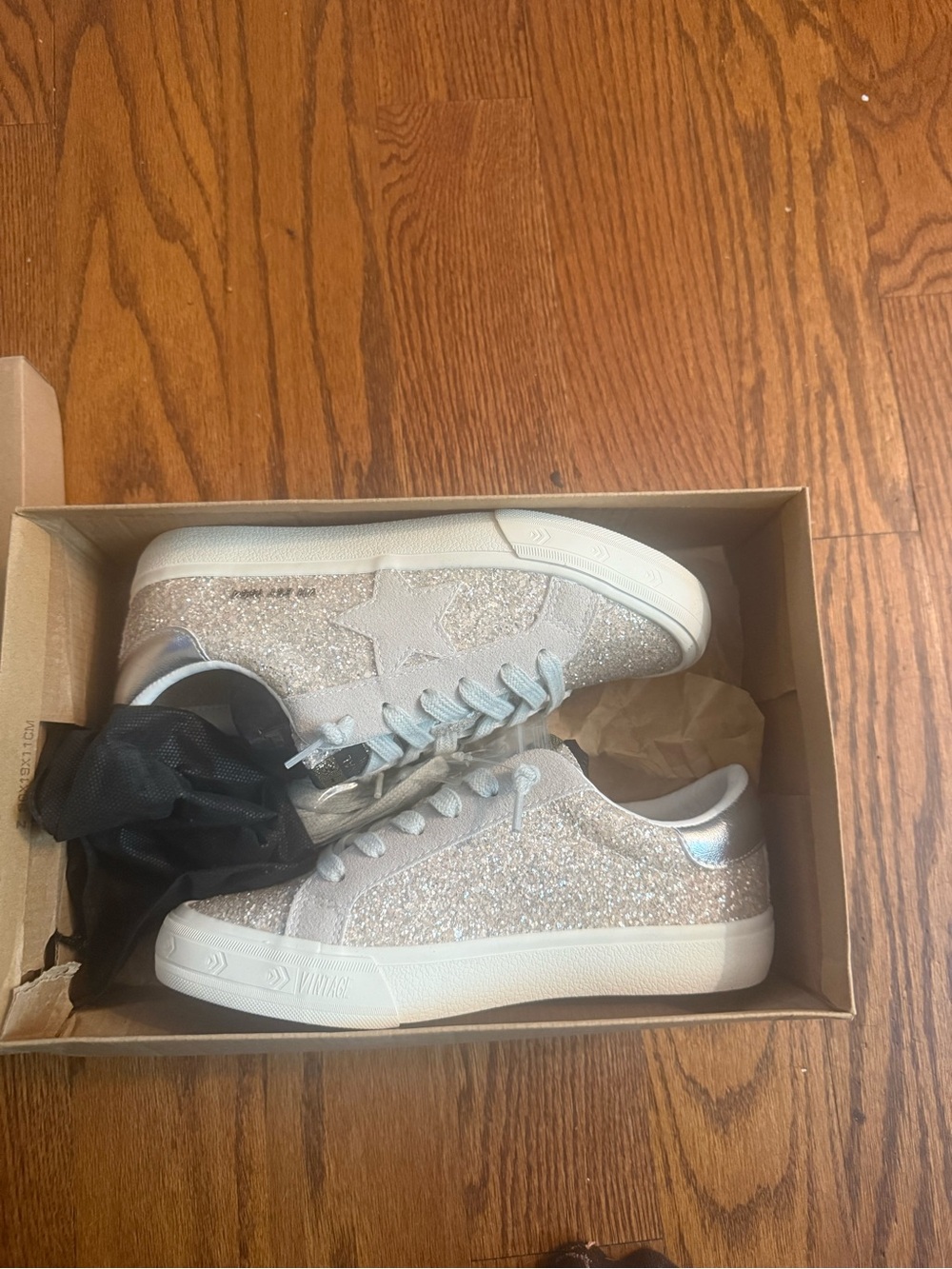 Women's Glitter Sneakers - Silver /Gold size 5 1/2  by Vintage Havana NEW